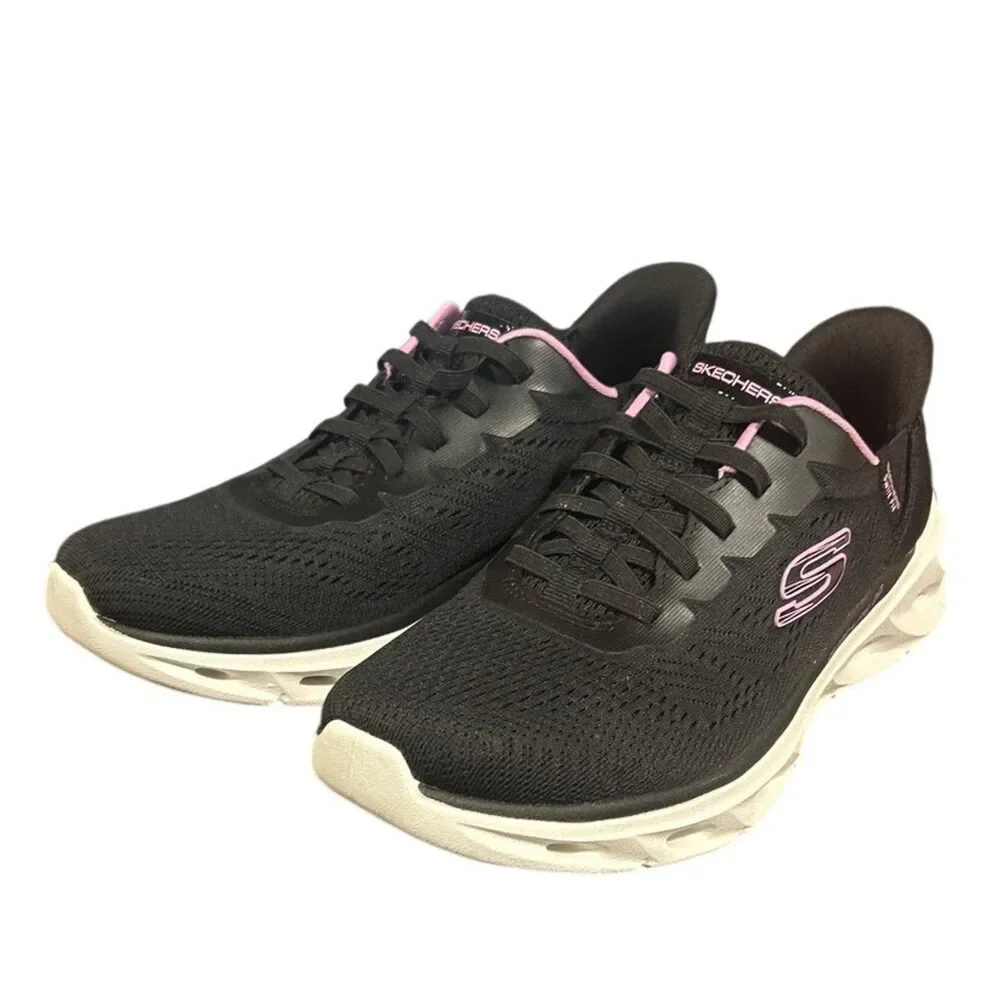 Skechers Womens Size 10 Black Pink Mesh Hands Free Swift Fit Shoes w Box